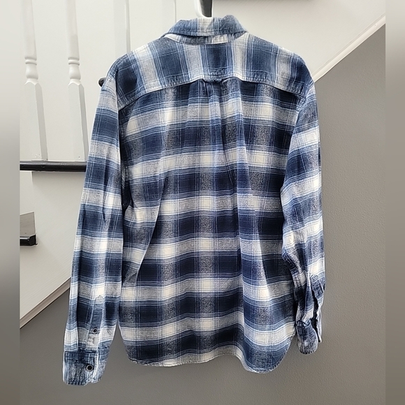 Jachs Men's Blue/White Plaid Brawny Heavyweight Flannel XL 100% Cotton - Picture 6 of 6